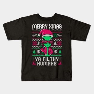 Alien Christmas - Funny Ugly Sweater Xmas Gift Kids T-Shirt